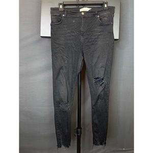 Free People black distress jeans